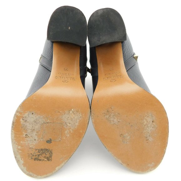 VALENTINO Rockstud Strap Block Heel Booties 35 - Picture 7 of 10